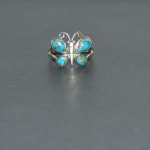 Sterling Silver Mojave Turquoise Butterfly ring (size 8 1/2)